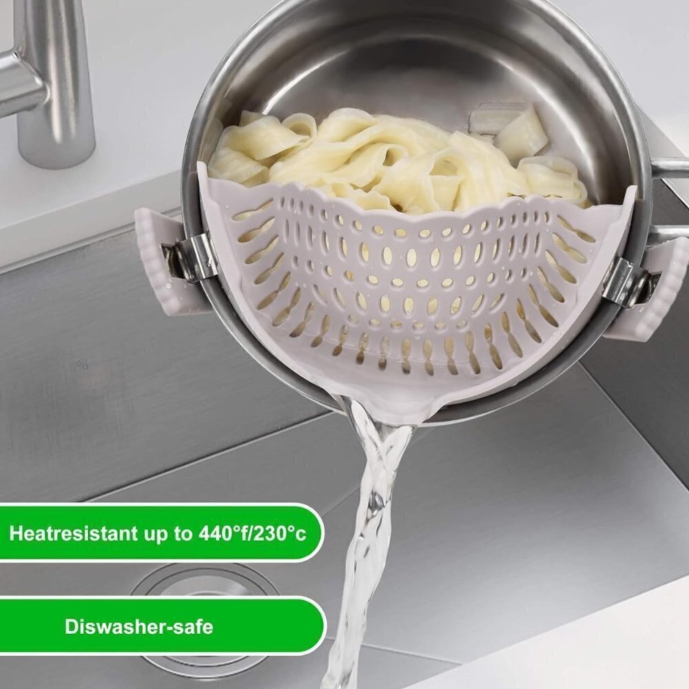 Pasta Strainer - Adjustable Silicone Clip -  BRAND NEW